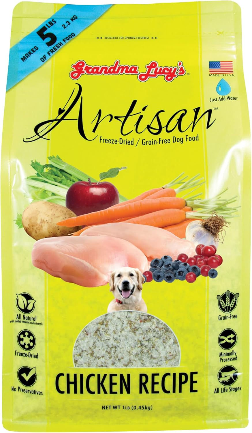 Grandma Lucy's Artisan Pre-Mix Dog Food, Grain Free and Freeze-Dried - 3Lb Bag