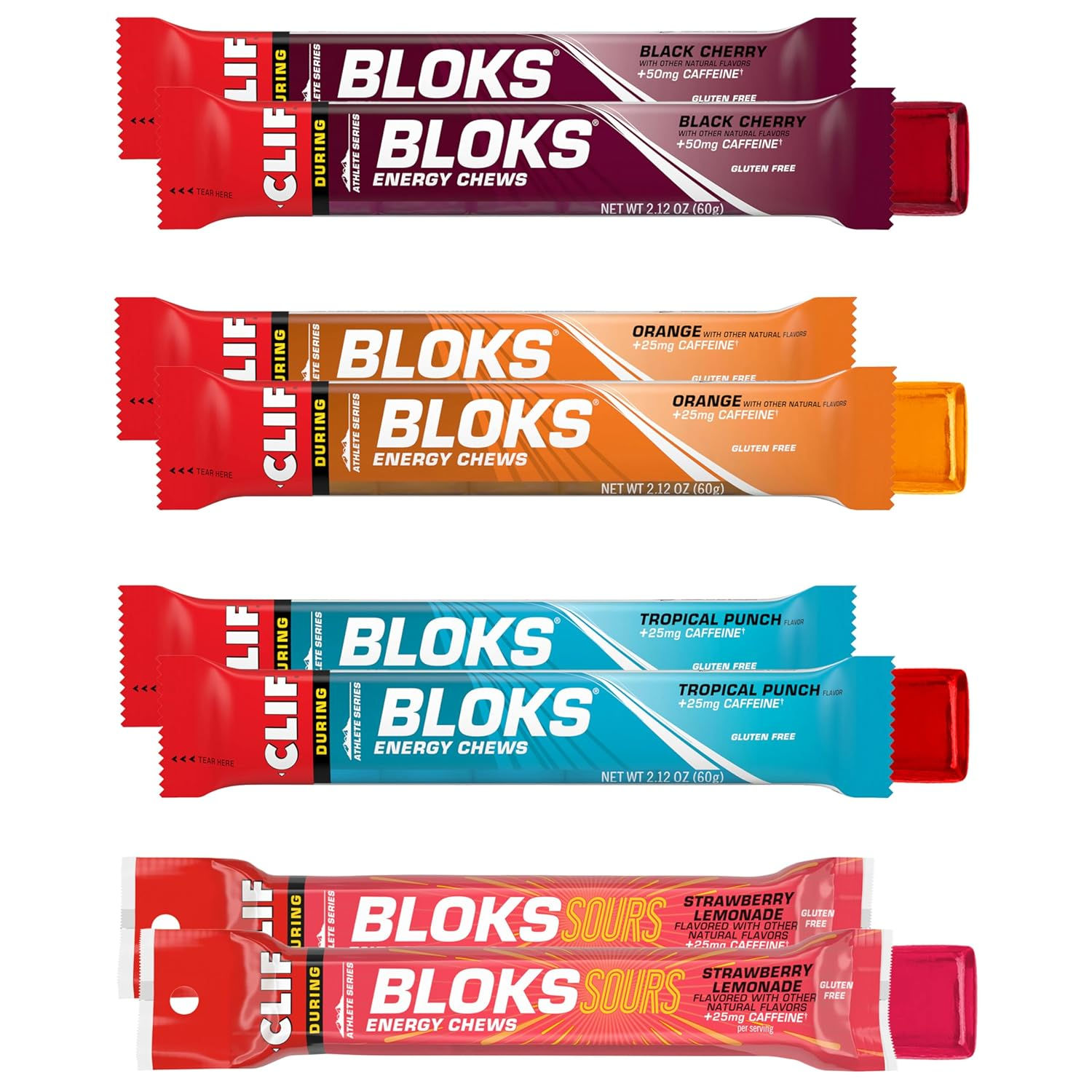 CLIF BLOKS - Energy Chews - Variety Pack - Non-GMO - Plant Based - Fast Fuel fo