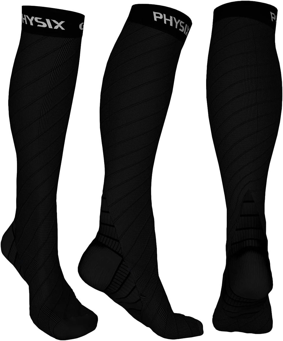 Thumbnail: Physix Gear Compression Socks 20-30 mmHg - Men & Women - Running, Nurses, Shin 