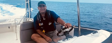 Captain Orly delivering a yacht along the Florida coast