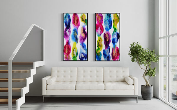 Colorful abstract paintings by LA Powers