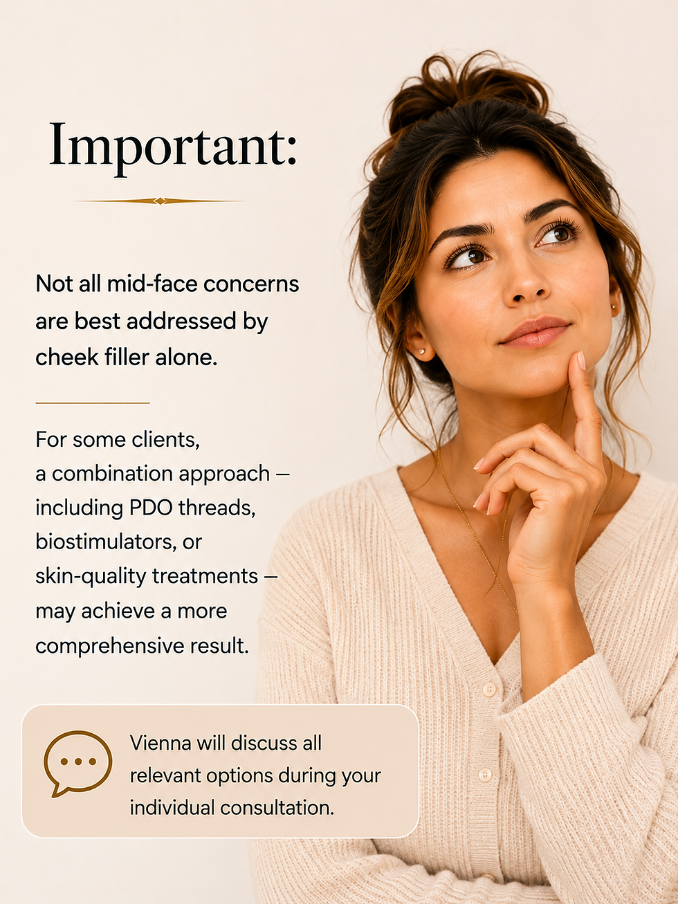 Not all mid-face concerns are best addressed by cheek filler alone