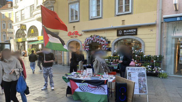 Korrespondenz eines Aktivisten vom Palästina-Infotisch in Linz