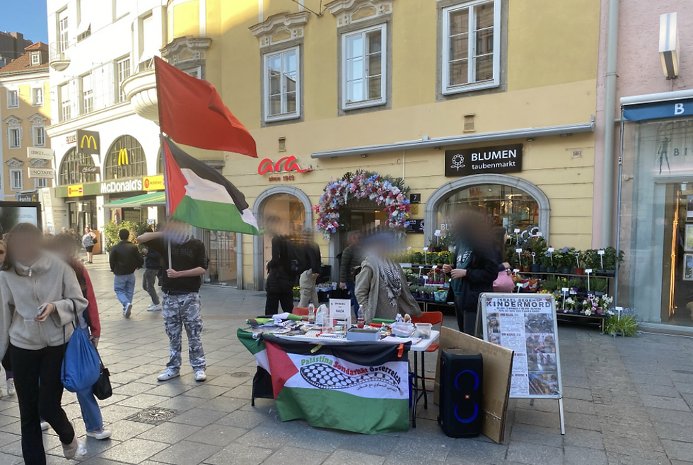 Korrespondenz eines Aktivisten vom Palästina-Infotisch in Linz
