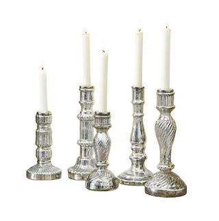 Ballard Designs Antiqued Mercury Glass Candlesticks