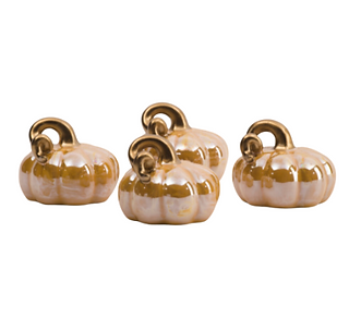 MARTHA STEWART Set Of 4 Ceramic Pumpkins