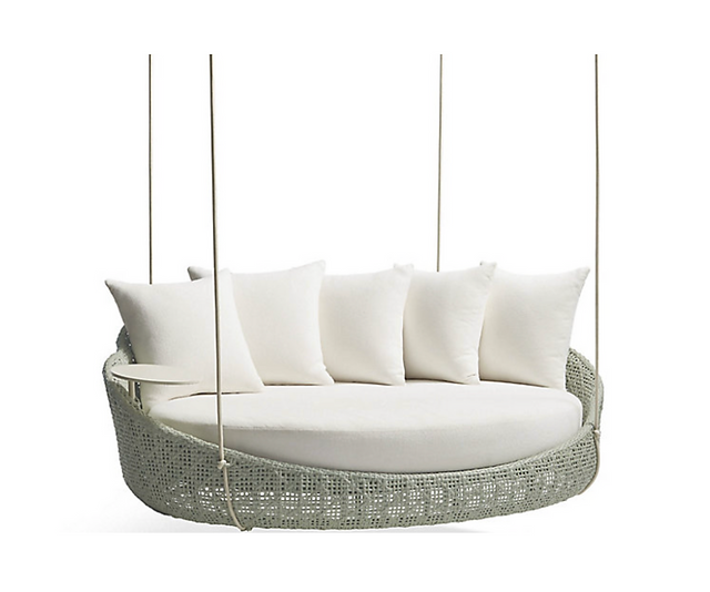 Frontgate Coraline Hanging Daybed With Cushions In Seasalt Finish