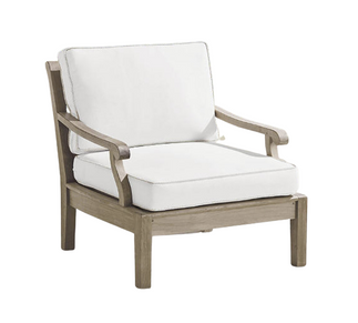 Frontgate Cassara Lounge Chair with Cushions in Weathered Finish
