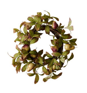 Magnolia Burgundy and Green Pear Wreath