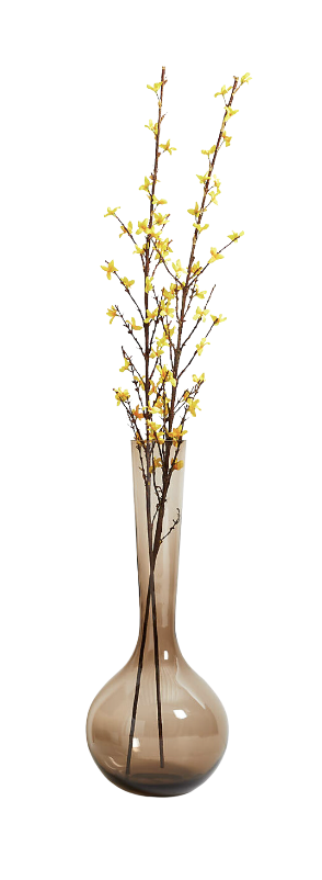 Crate and Barrel Dyon Brown Glass Floor Vase 24"