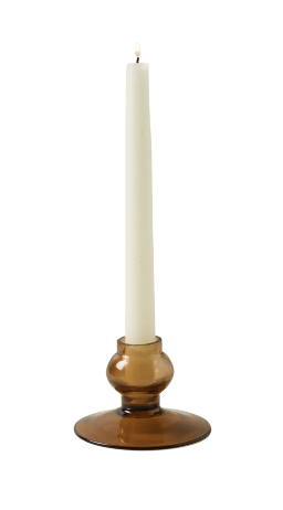Magnolia Bailey Amber Glass Taper Holder