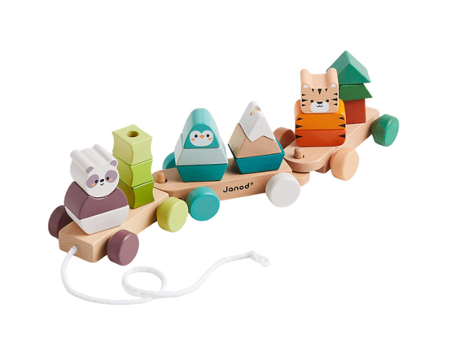 Crate and Kids Janod The Animals' Cakewalk Wooden Baby Pull Toy