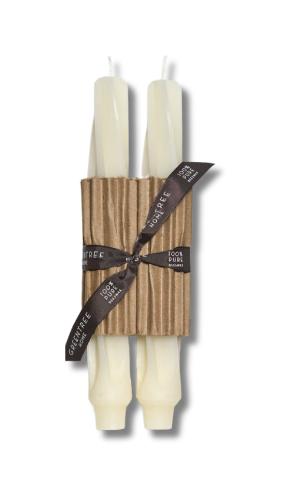 twisted cream taper candle