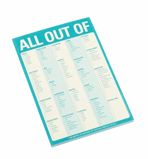 Container Store Knock Knock All Out of Checklist Pad Blue
