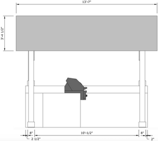 CAD drawing of outdoor bbq with dimensions