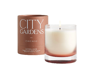 Crate and Barrel City Gardens Brown Chicago Scented Candle - Leather & Clove