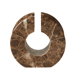CB2 ORLA BROWN MARBLE TAPER CANDLE HOLDER