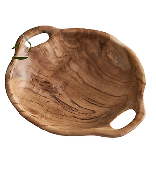 Oversized Teak Serving Bowl with Handles
