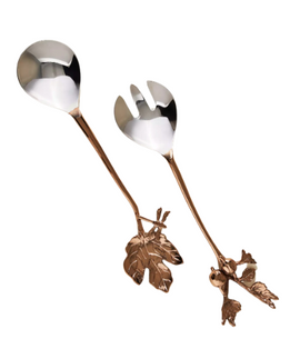 Foliage Bronze Stainless Steel Brass, Set of 2, Serving Set