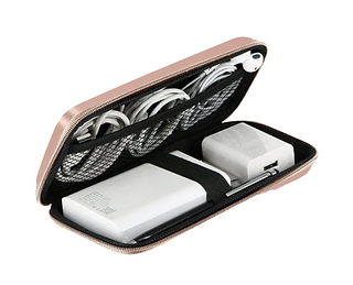 Amazon iMangoo Shockproof Carrying Case Hard Protective EVA Case Impact Resistant Travel 12000mAh Bank Pouch Bag USB Cable Organizer Earbuds Pocket Accessory Smooth Coating Zipper Wallet Rose Gold