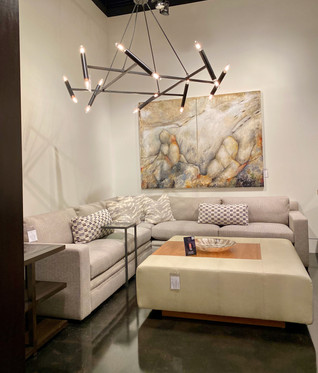 living room, furniture, abstract art