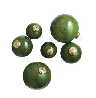 Frontgate Marble Glass Ornaments, Set of Six