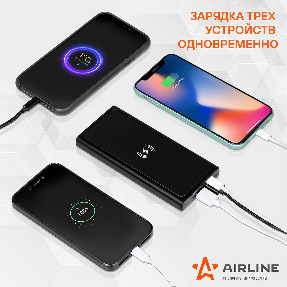 Миниатюра: Power Bank Беспроводной Зарядкой PRO 10000мАч "Airline"