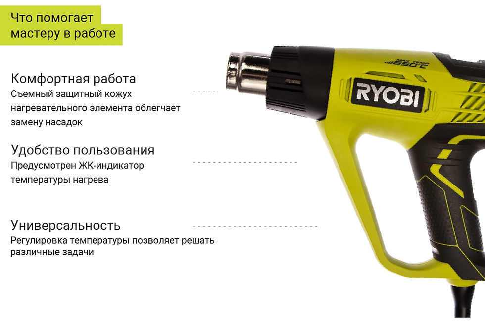 Миниатюра: Термопистолет 2000Вт "Ryobi"
