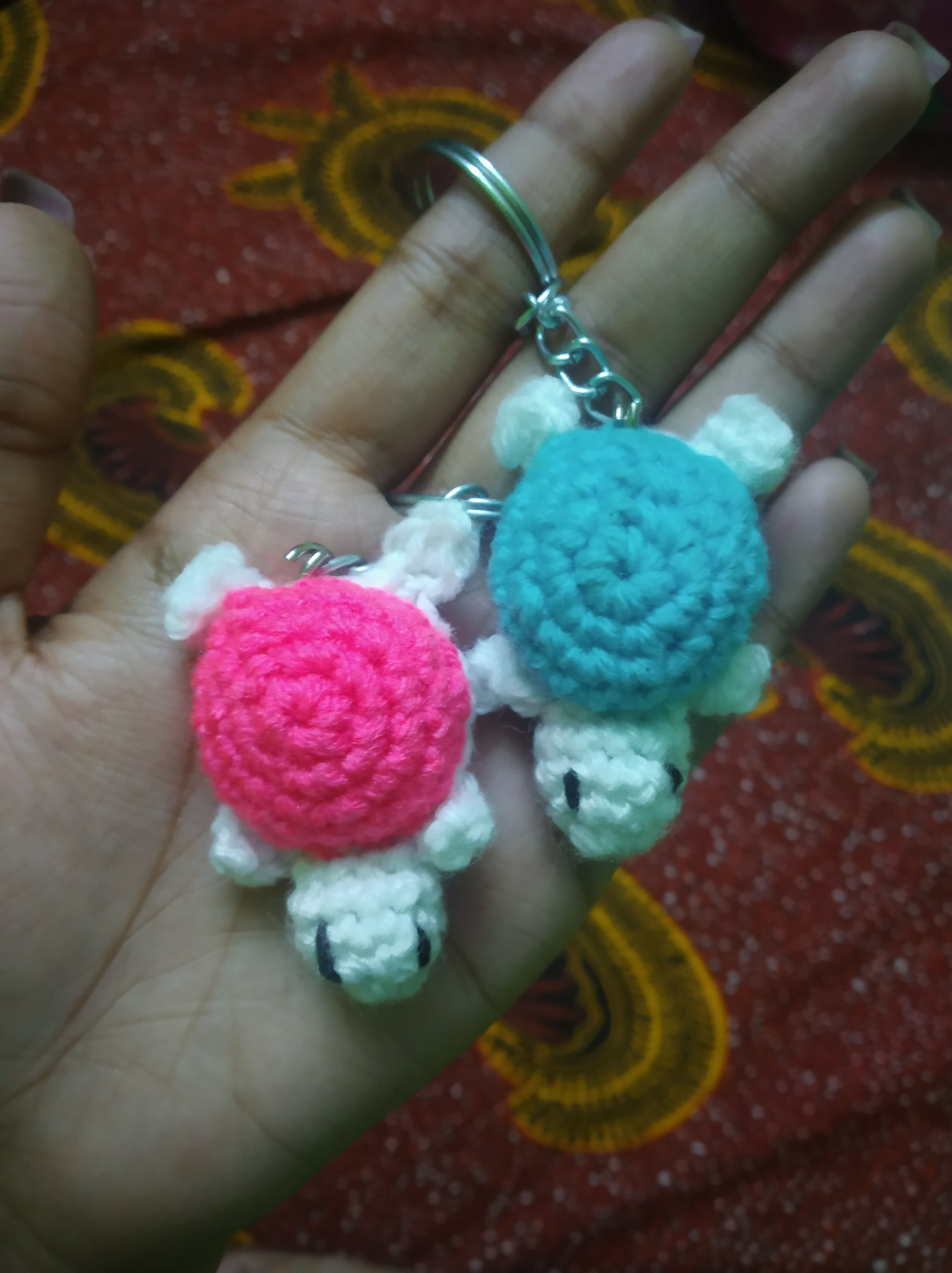 Handmade Woolen Turtle Key Chain