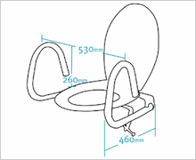 Throne 3-in-1 Standard position dimensions