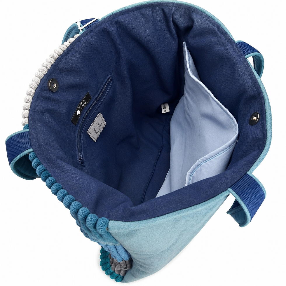Thumbnail: Patchwork Tote - Coastal Grid