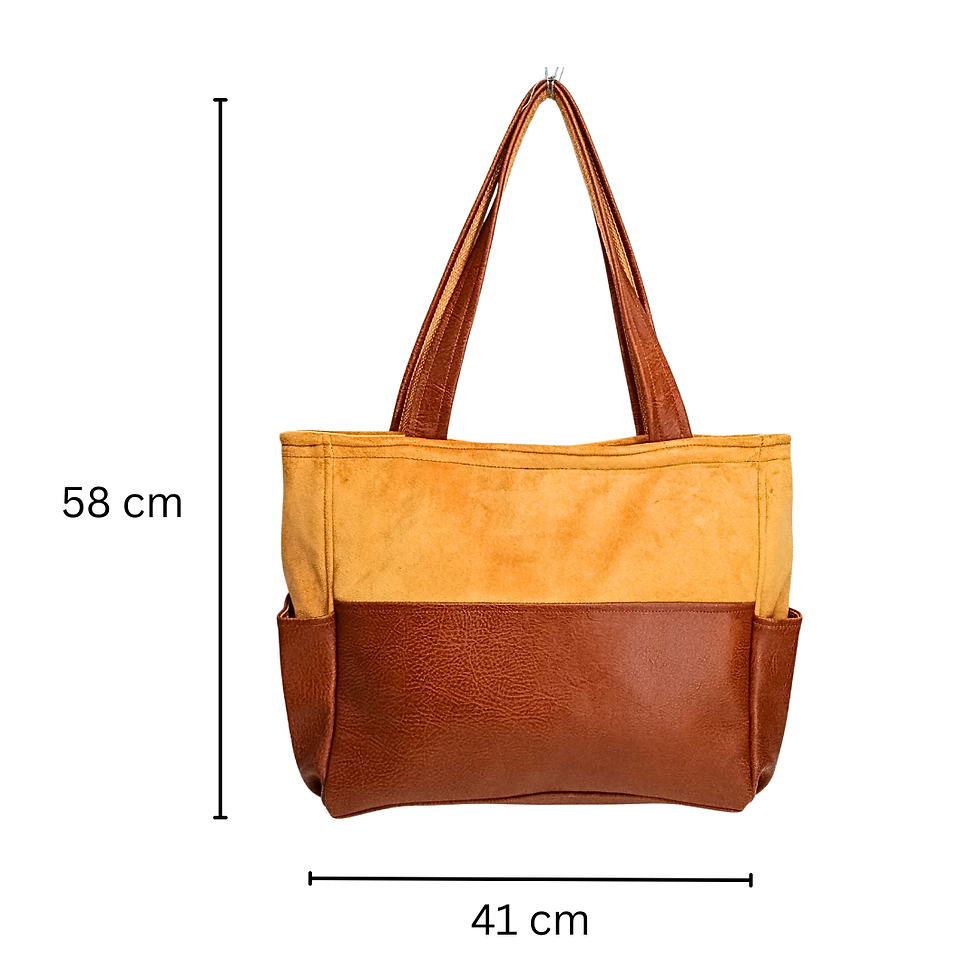 Thumbnail: Functional Tote Bag - Mustard/Brown
