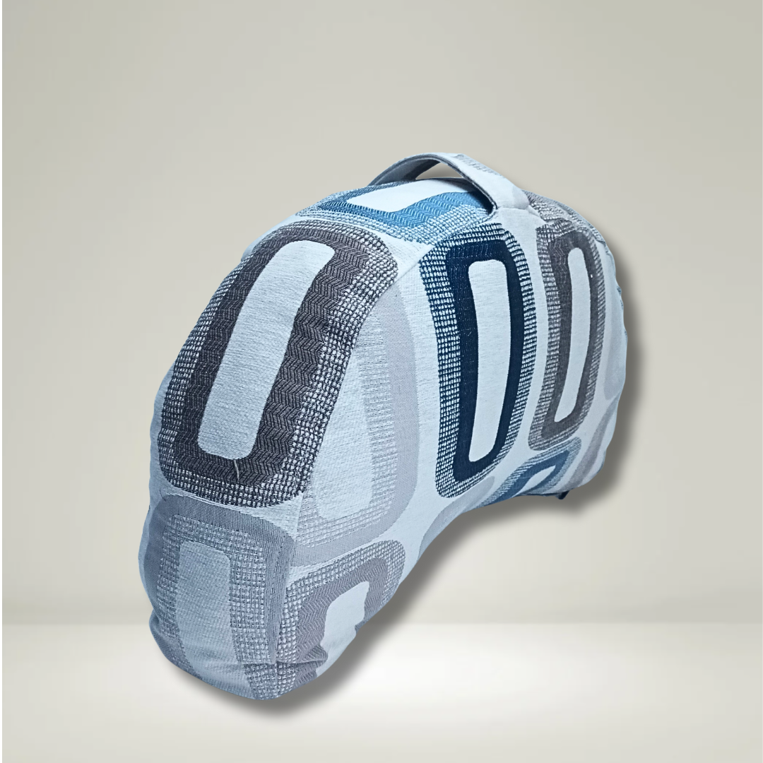 Meditation Cushion - Grey/Blue Geo