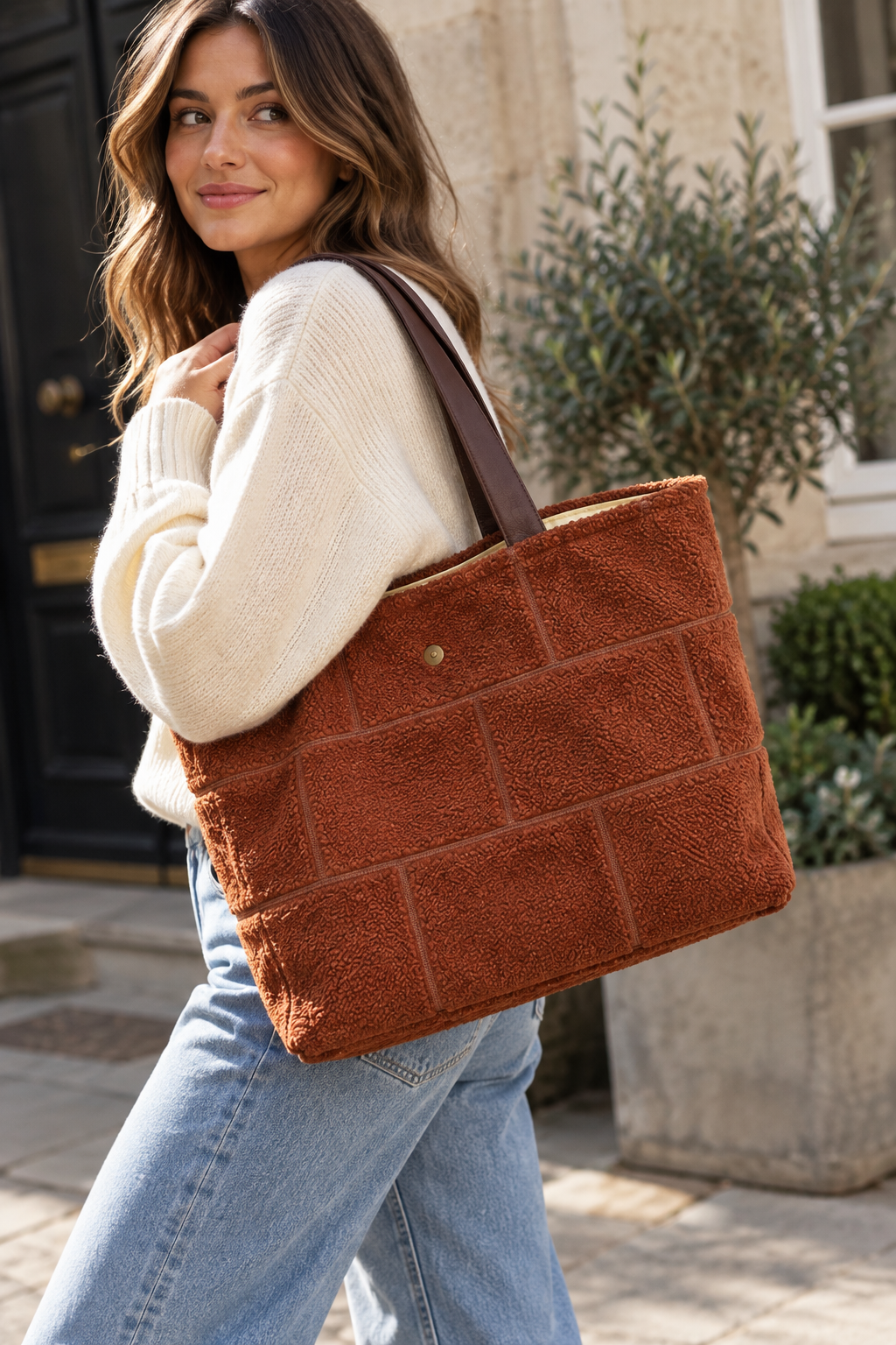 The Patchwork Tote - Toffee Teddy