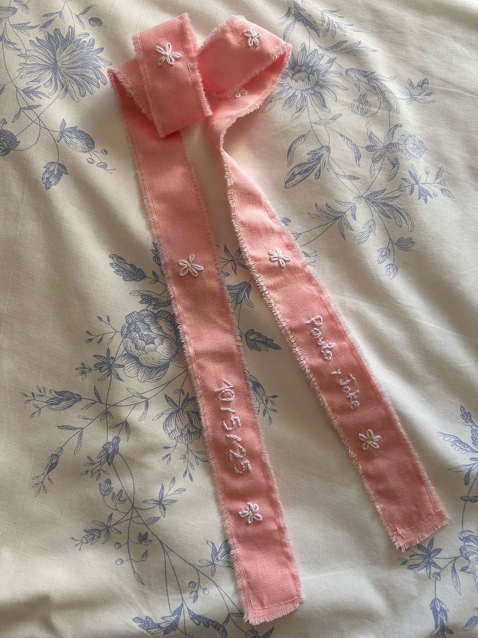 Miniatura: Cinta de margaritas DOBLE cosida