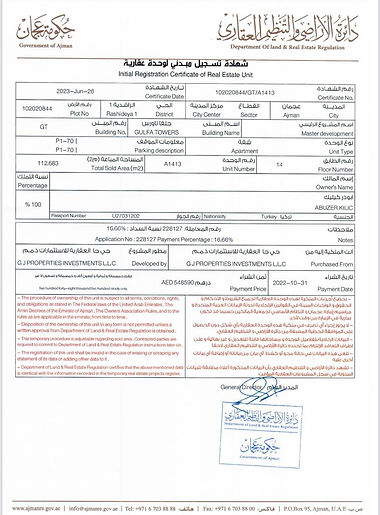 dubai proje tapu örneği