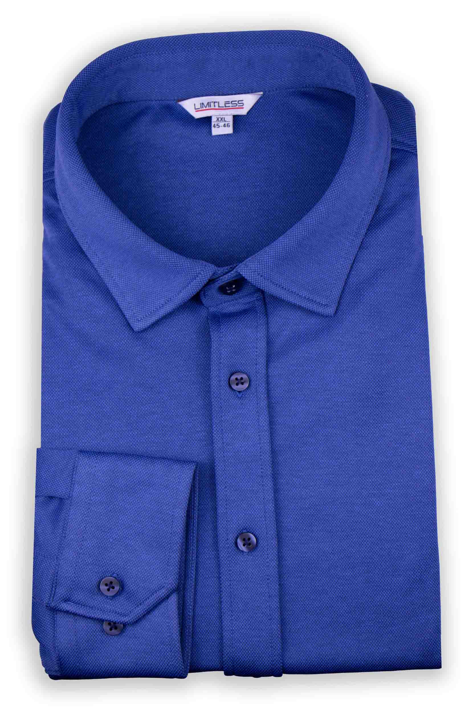 чоловіча темно-синя сорочка Limitless slim fit вигляд спереду