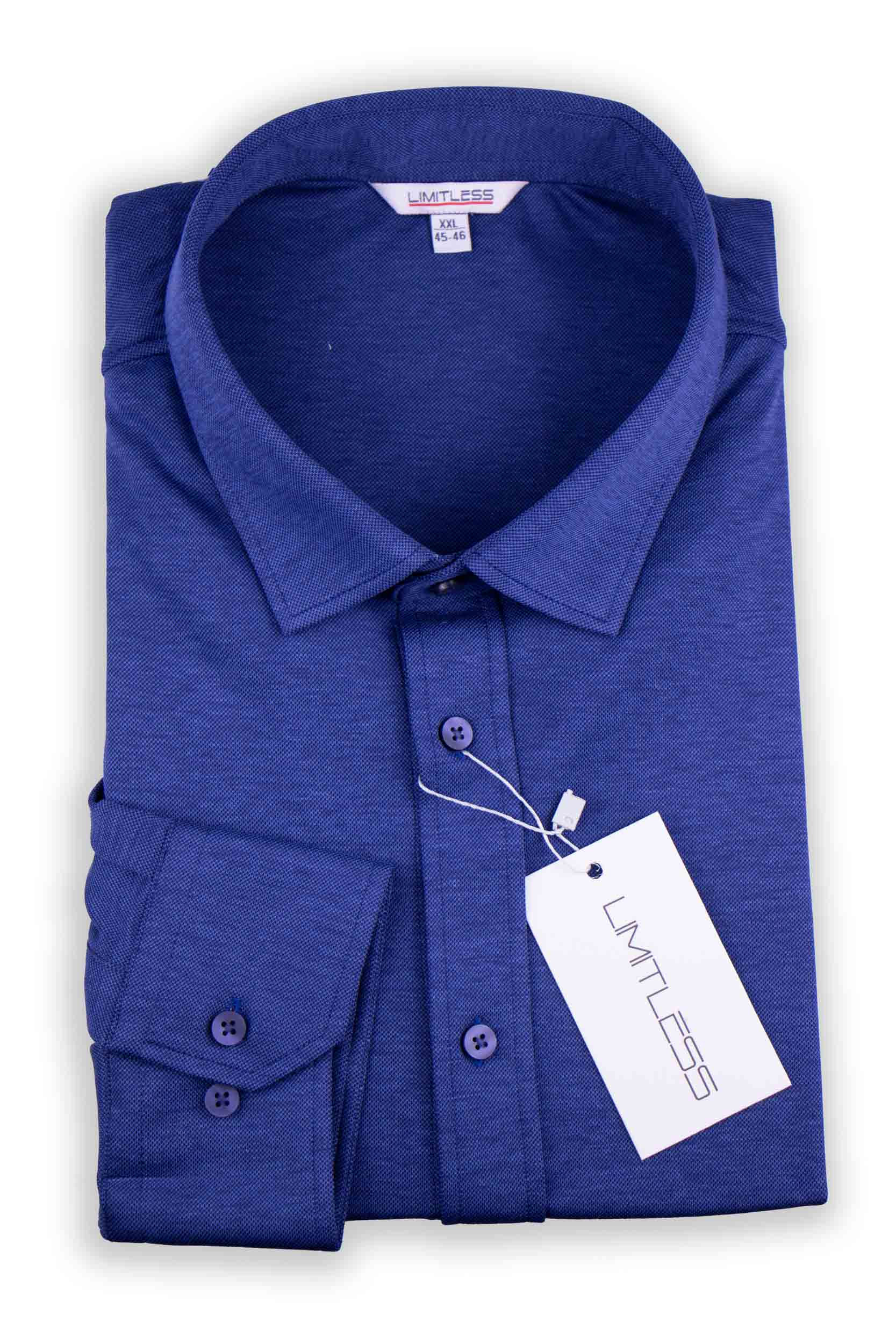 чоловіча темно-синя сорочка Limitless slim fit вигляд спереду