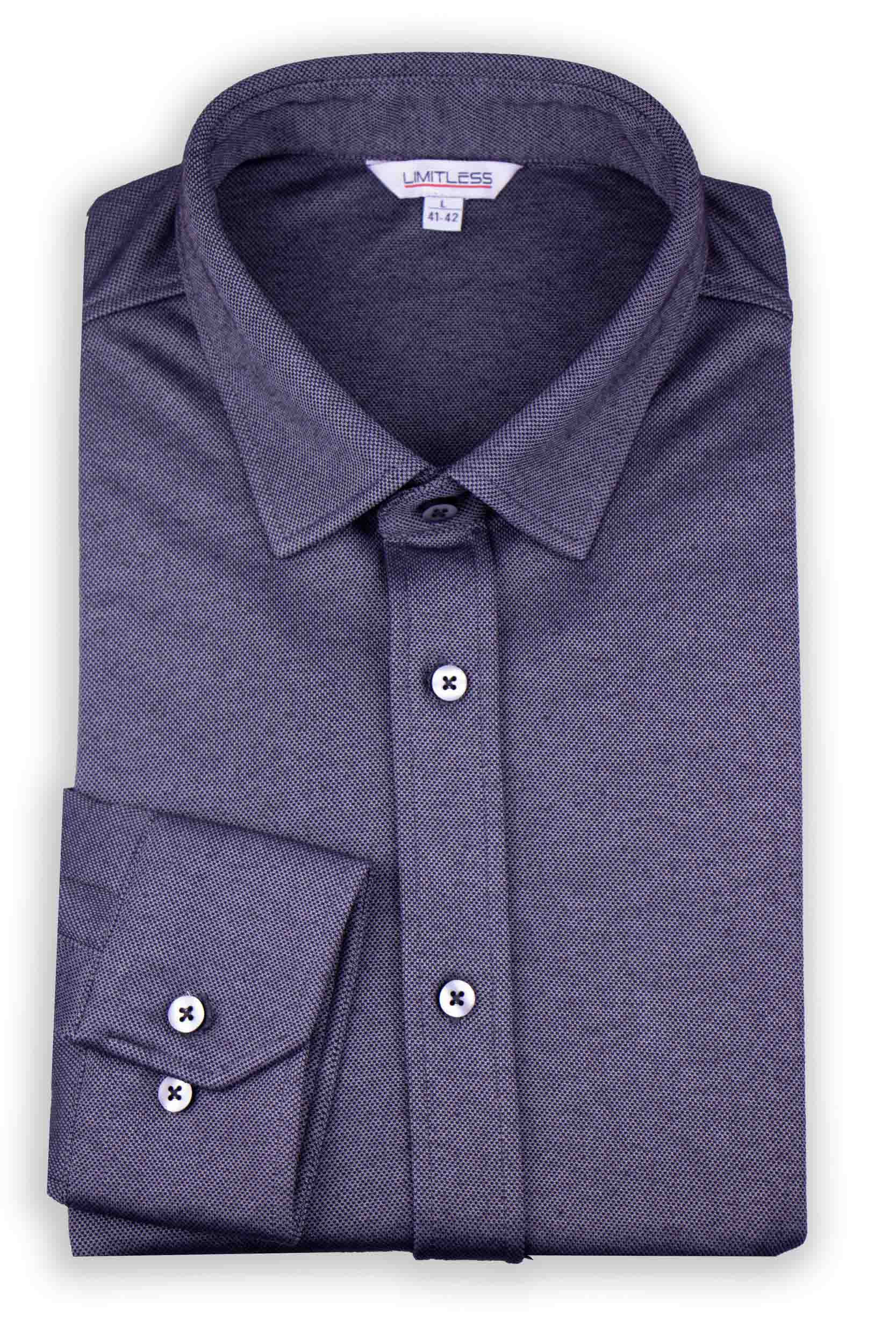 чоловіча темно-сіра сорочка Limitless slim fit вигляд спереду