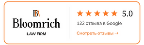 Bloomrich Law Firm Google reviews badge — 5.0 rating from 122 reviews