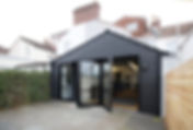black house, extension, bristol extension, bishopston, bristol architect, Cryer&Coe, Crittal, crittal windows, modern crittal looking, black extension, dark house