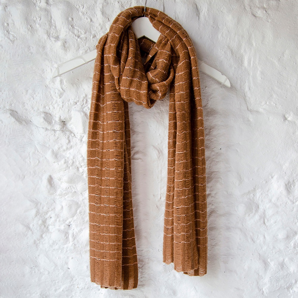 Eleven Everything Cashmere and Silk Scarf Caramel & Gold