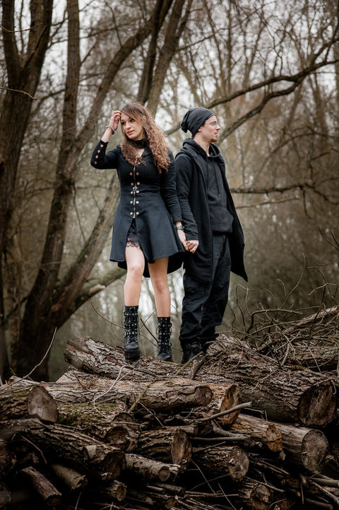 Séance photo couple à Angers - Légèrement gothique