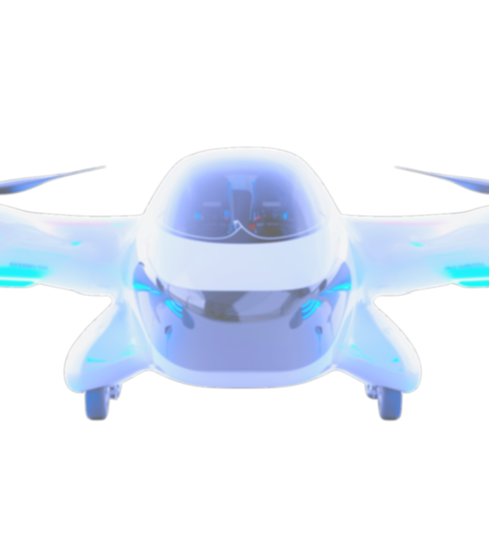 hydrogen evtol advanced air mobility white and purple sustainable aviation aircraft