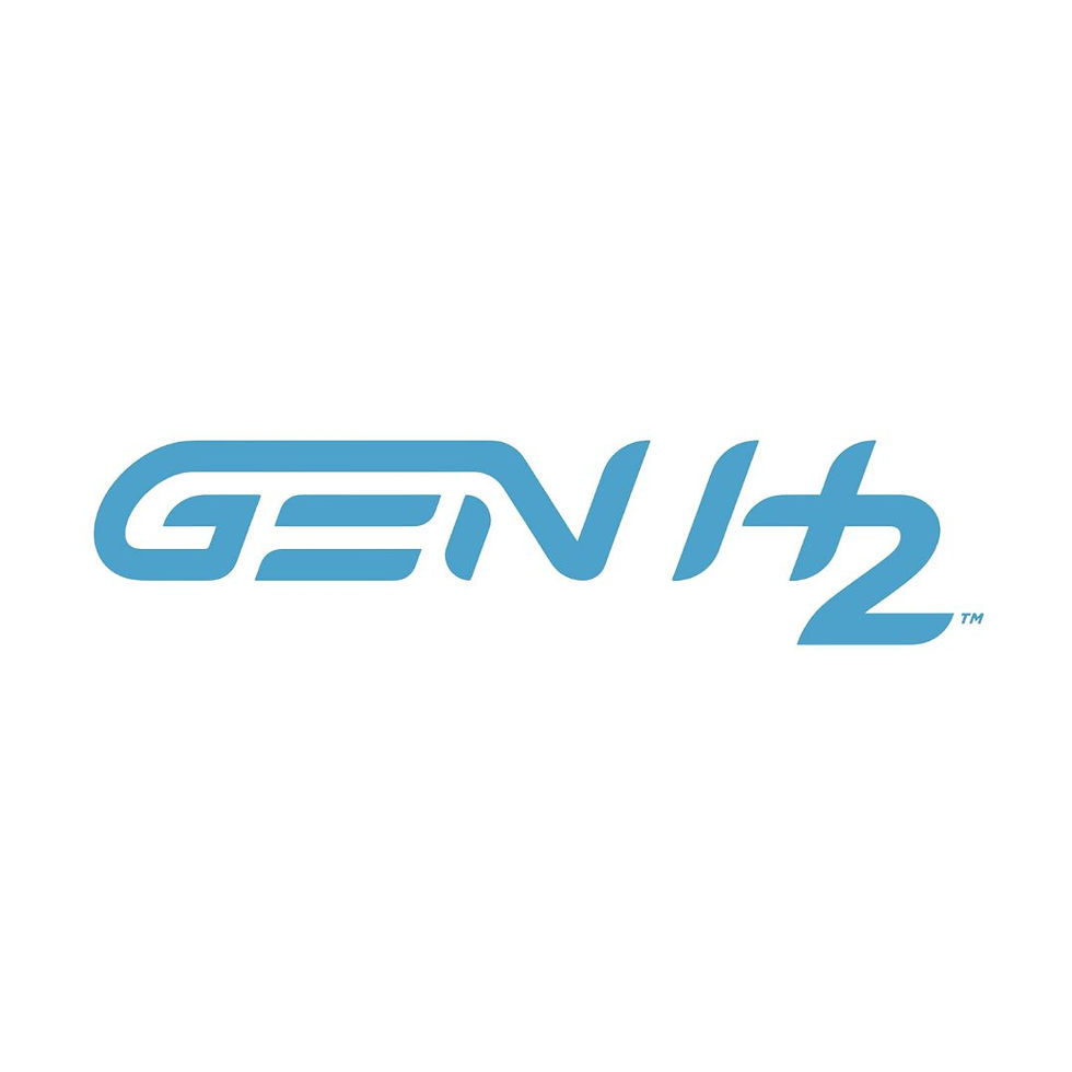 Blue "GEN H2" text on a white background in a modern font. No other elements or background details present.