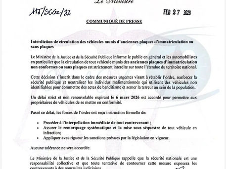 Interdiction de circulation de véhicules muni d'anciennes plaques