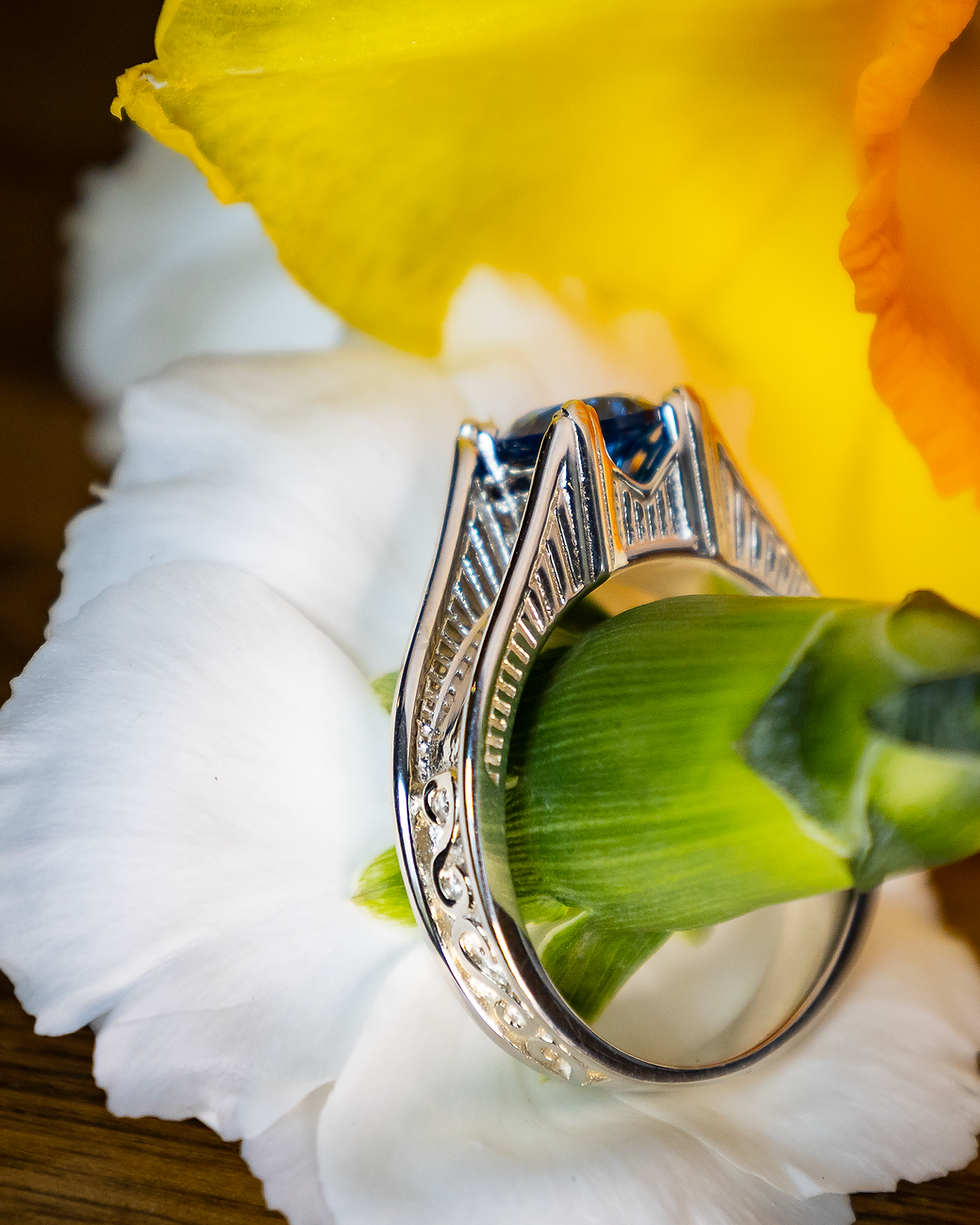 Thumbnail: Women's Sterling Silver Mackinac Bridge Ring