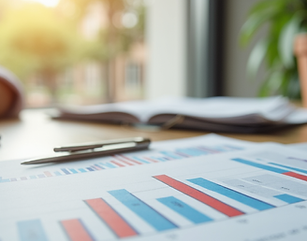 Close-up-of-a-clinical-report-showing-positive-growth-metrics-in-a-sunny-office-environmen