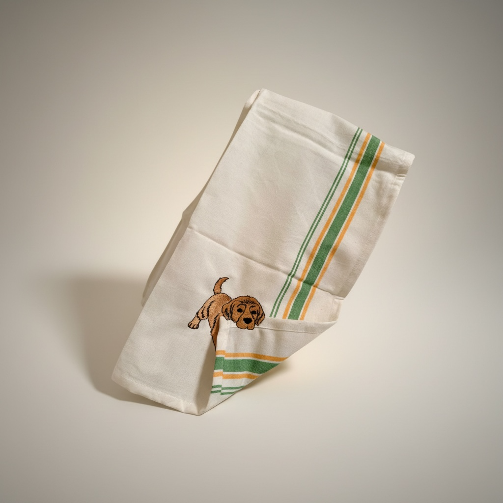 Adorable Golden Retriever Kitchen Towel – A Little Mischief for Your Kitchen