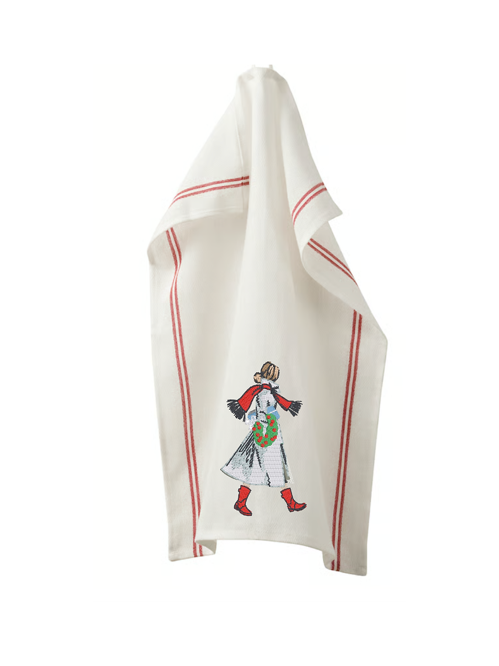 Thumbnail: Fashion Girl Christmas Embroidered Kitchen Dish Towels